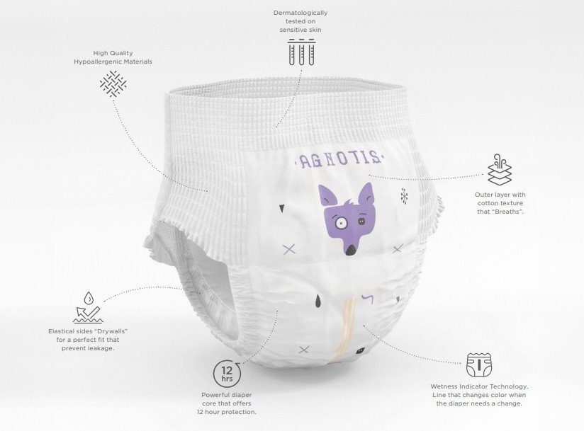 Agnotis Scutece tip chilotel hipoalergenice pants marime 6 17+ kg 34 bucati