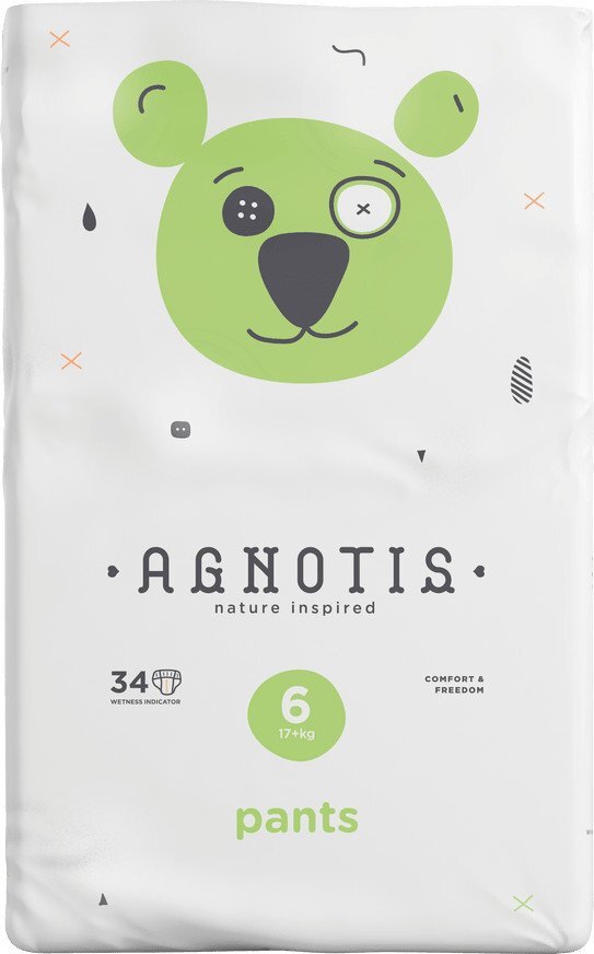 Agnotis Scutece tip chilotel hipoalergenice pants marime 6 17+ kg 34 bucati