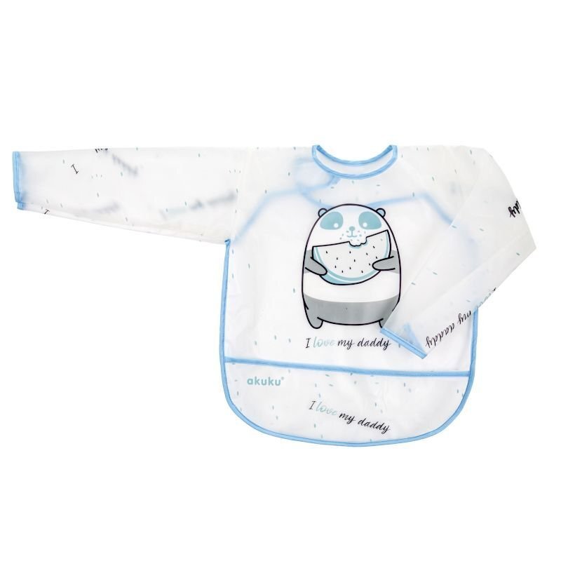 Akuku Baveta impermeabila cu maneci Bursuc Albastru 33x35 cminchidere cu velcro material EVA buzunar larg pentru captarea resturilor