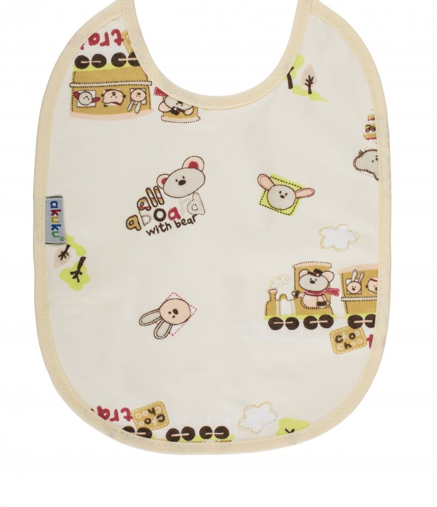 Akuku Baveta impermeabila din bumbac cu inchidere velcro 23x20cm beige
