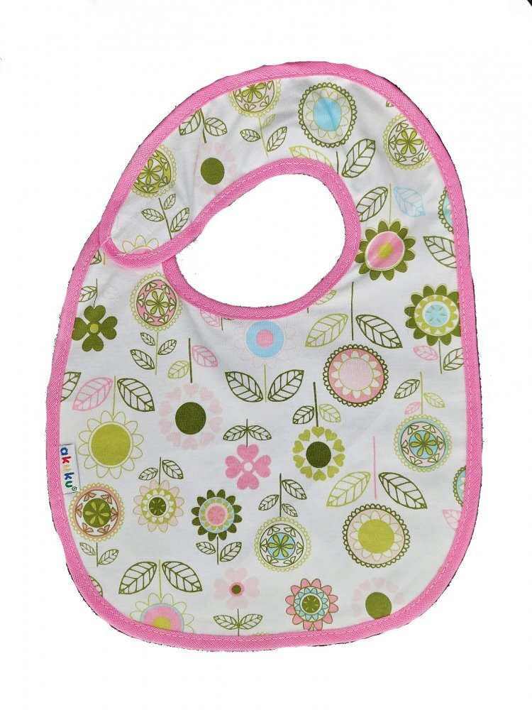 Akuku Baveta impermeabila din bumbac cu inchidere velcro 23x20cm flori