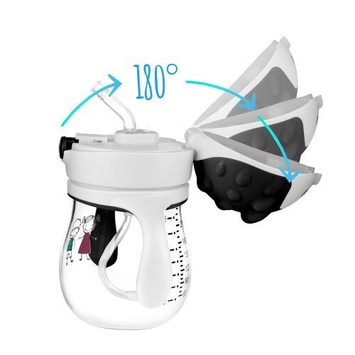 Akuku Cana de antrenament anti-varsare cu pai 250 ml Grey