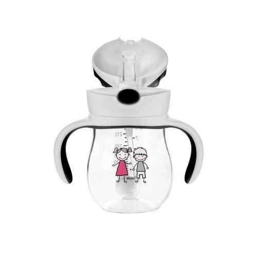 Akuku Cana de antrenament anti-varsare cu pai 250 ml Grey