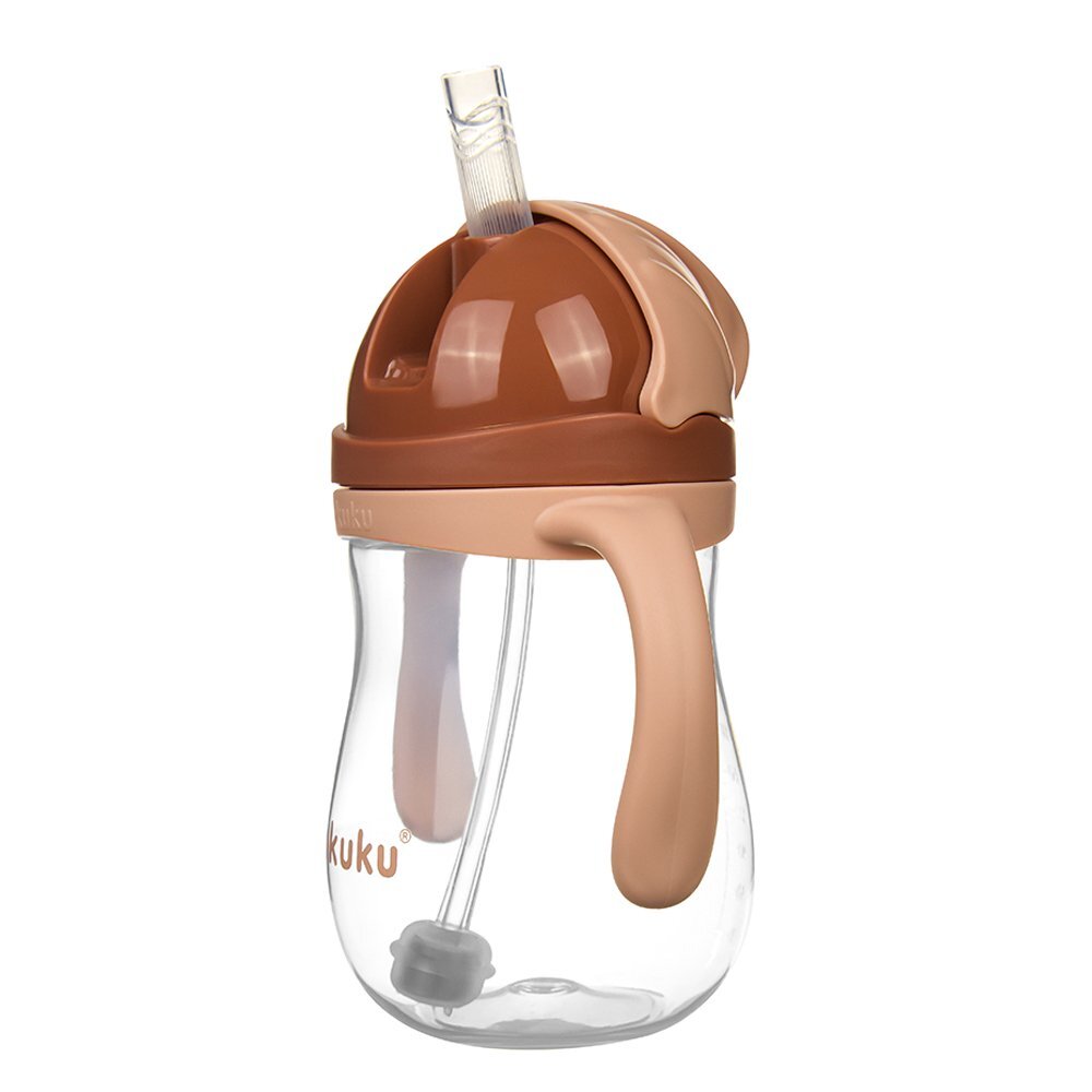 Akuku Cana de antrenament Mokka 280ml anti-varsare cu manere si pai cu greutatecapac mobil de protectie