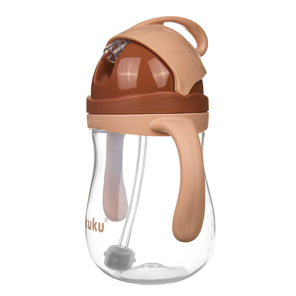 Akuku Cana de antrenament Mokka 280ml anti-varsare cu manere si pai cu greutatecapac mobil de protectie