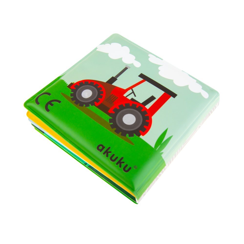 Akuku Carticica moale de baie First Steps cu 10 pagini colorate si chitaitoaremateriale siguredimensiune 12x12 cmvarsta recomandata peste 6 luni