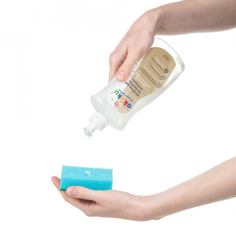 Akuku Detergent gel pentru biberoanetetine si jucarii 500 mlph neutruhipoalergenicfara parfum97 ingrediente naturale
