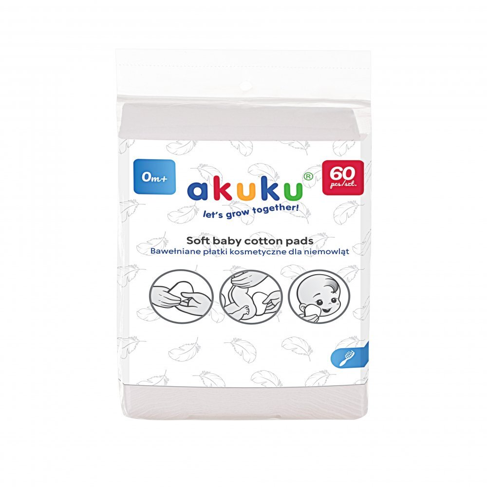 Akuku Dischete din bumbac Soft 60 bucati