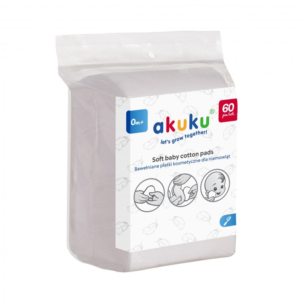 Akuku Dischete din bumbac Soft 60 bucati