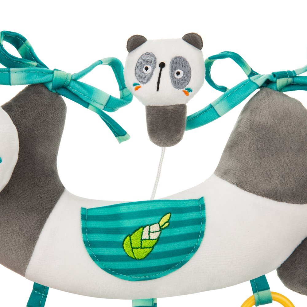 Akuku Jucarie senzoriala din plus Panda pentru caruciorpatutscaun autocu oglinda si zornaitoaredimensiune 30x25 cm