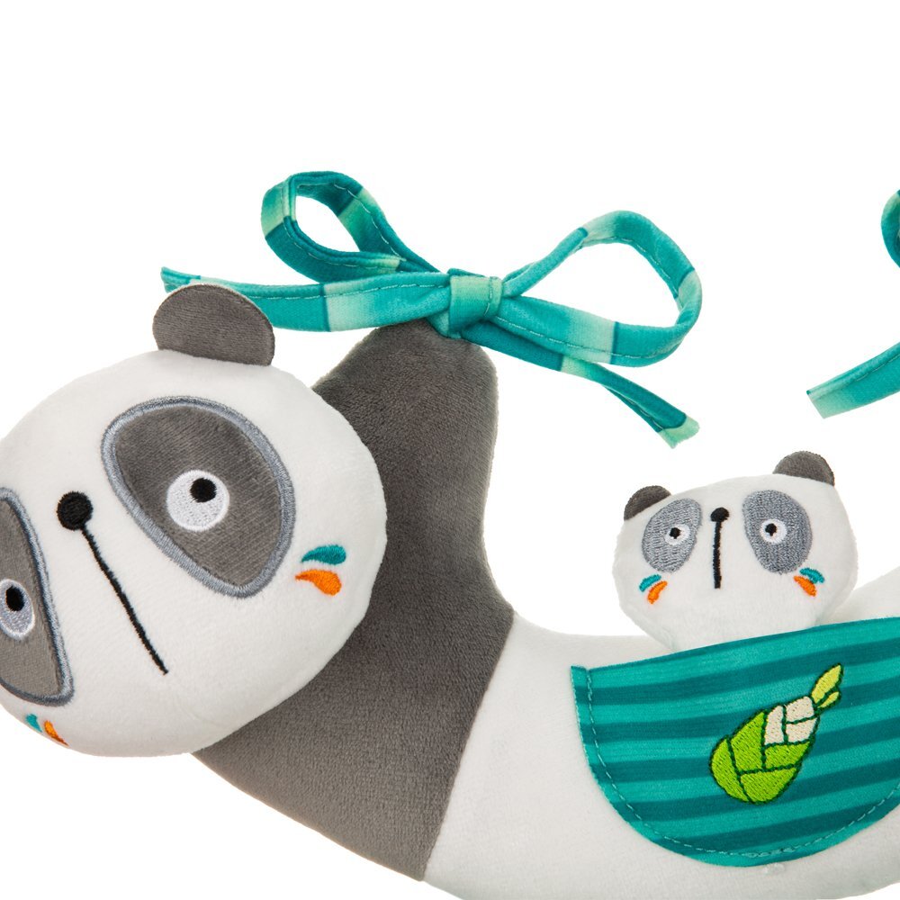 Akuku Jucarie senzoriala din plus Panda pentru caruciorpatutscaun autocu oglinda si zornaitoaredimensiune 30x25 cm