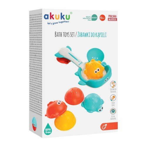 Akuku Jucarii de baie si cosulet bile plutitoare cu orificii de scurgere