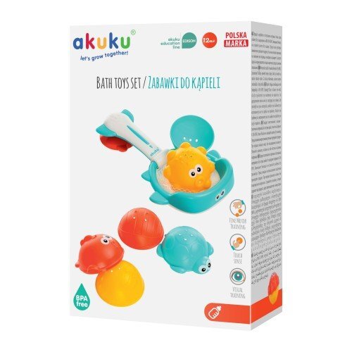 Akuku Jucarii de baie si cosulet bile plutitoare cu orificii de scurgere