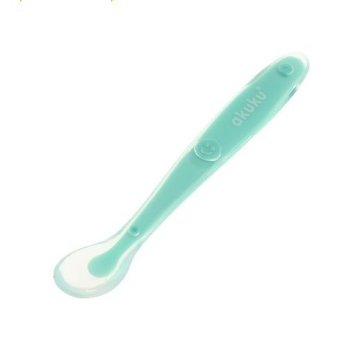 Akuku Lingurita din silicon pentru bebelusi Soft Spoon Minttextura moale ce nu raneste gingiilemaner ergonomicfara bpacompatibila cu masina de vase