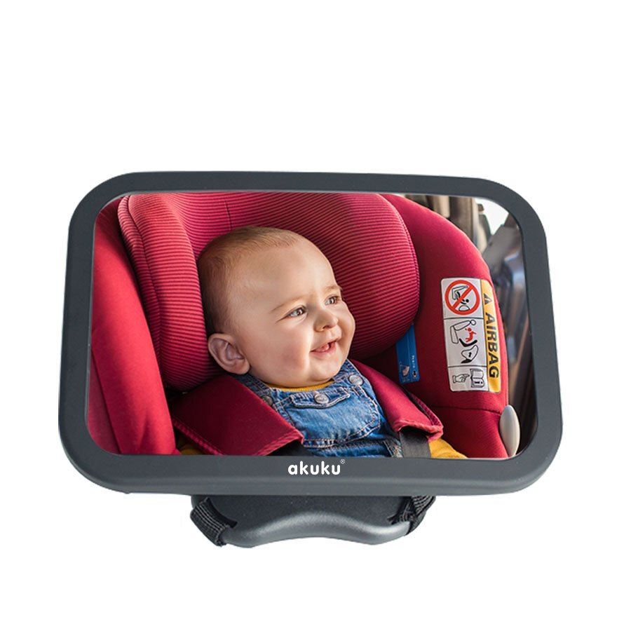 Akuku Oglinda auto pentru supravehere copii 248 x 18 cm curelele solide reglabile reglarea unghiului de vizualizare la 360grade