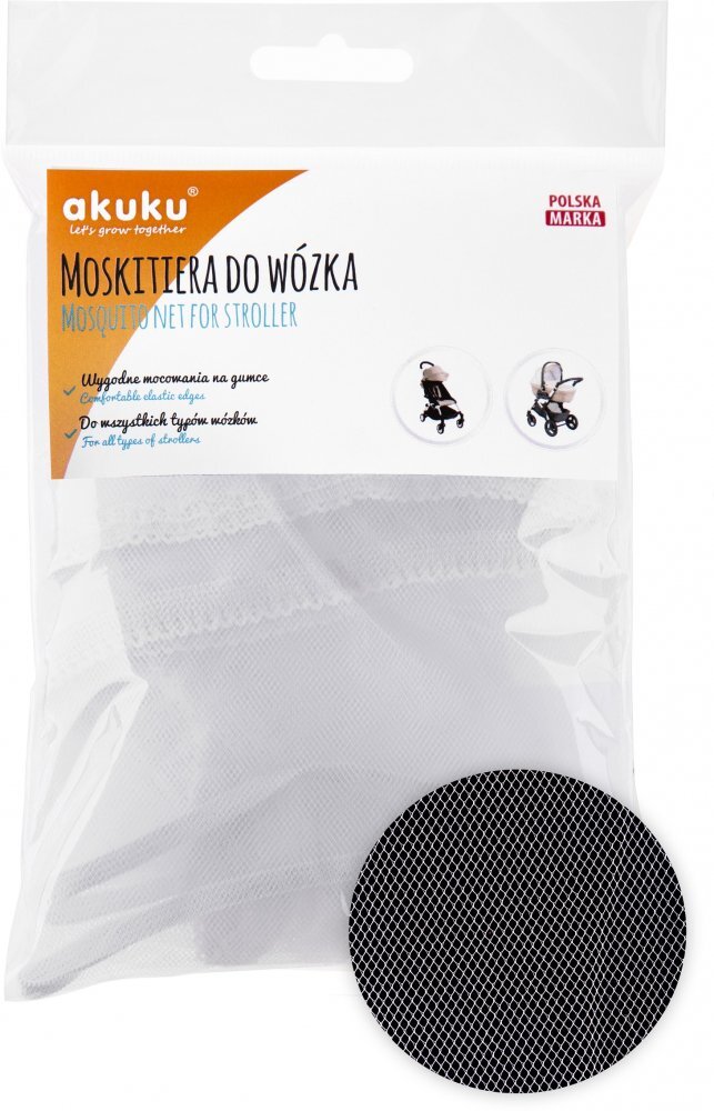 Akuku Plasa insecte pentru carucior sportlandou Alb universalaprevazuta cu elastic roata
