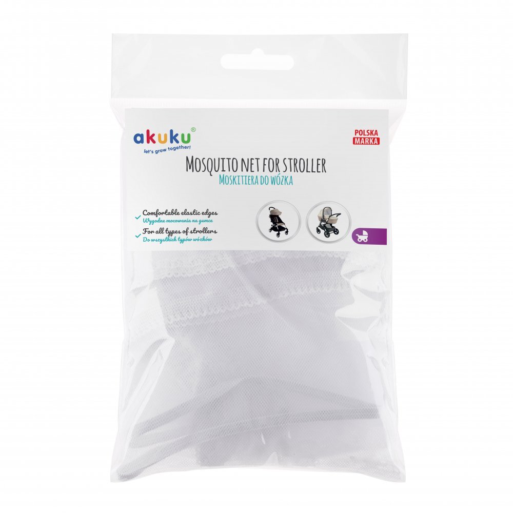 Akuku Plasa insecte pentru carucior sportlandou Alb universalaprevazuta cu elastic roata