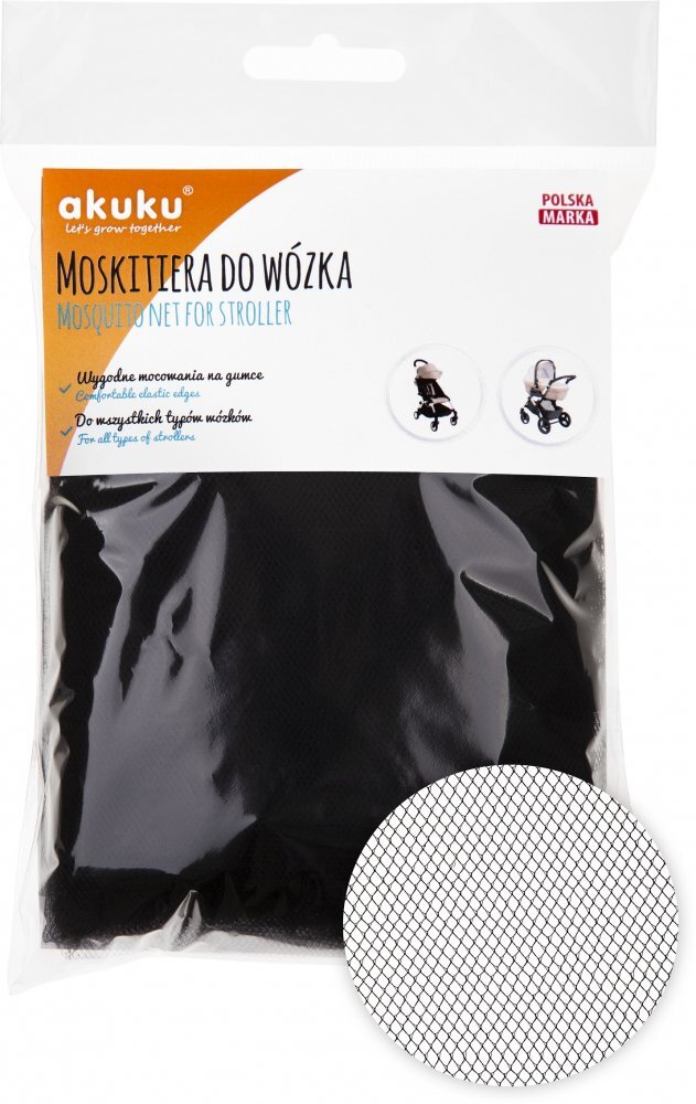 Akuku Plasa insecte pentru carucior sportlandou Black universalaprevazuta cu elastic roata