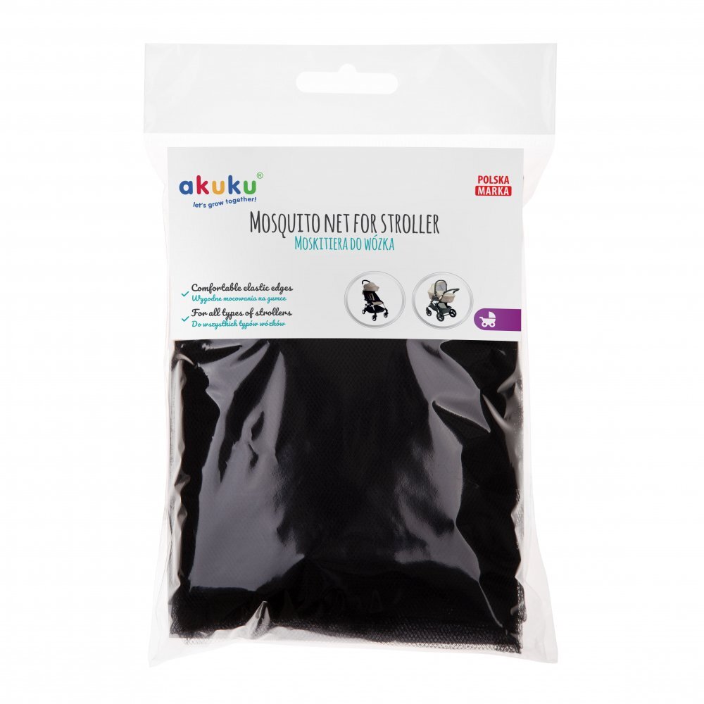 Akuku Plasa insecte pentru carucior sportlandou Black universalaprevazuta cu elastic roata