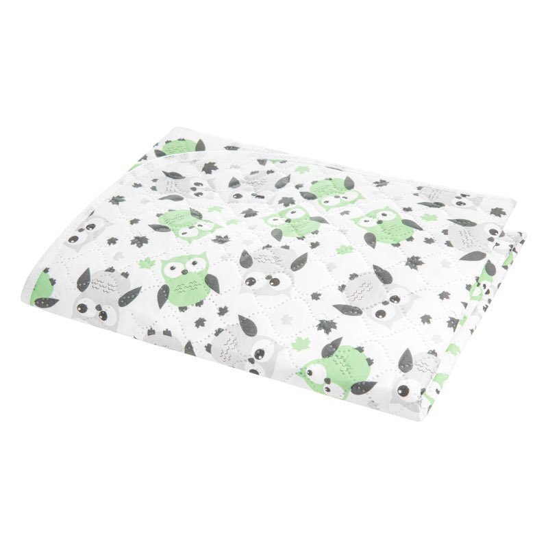 Akuku Salteluta impermeabila pentru schimbat scutece 55x70 cm Grey-Mint Owls