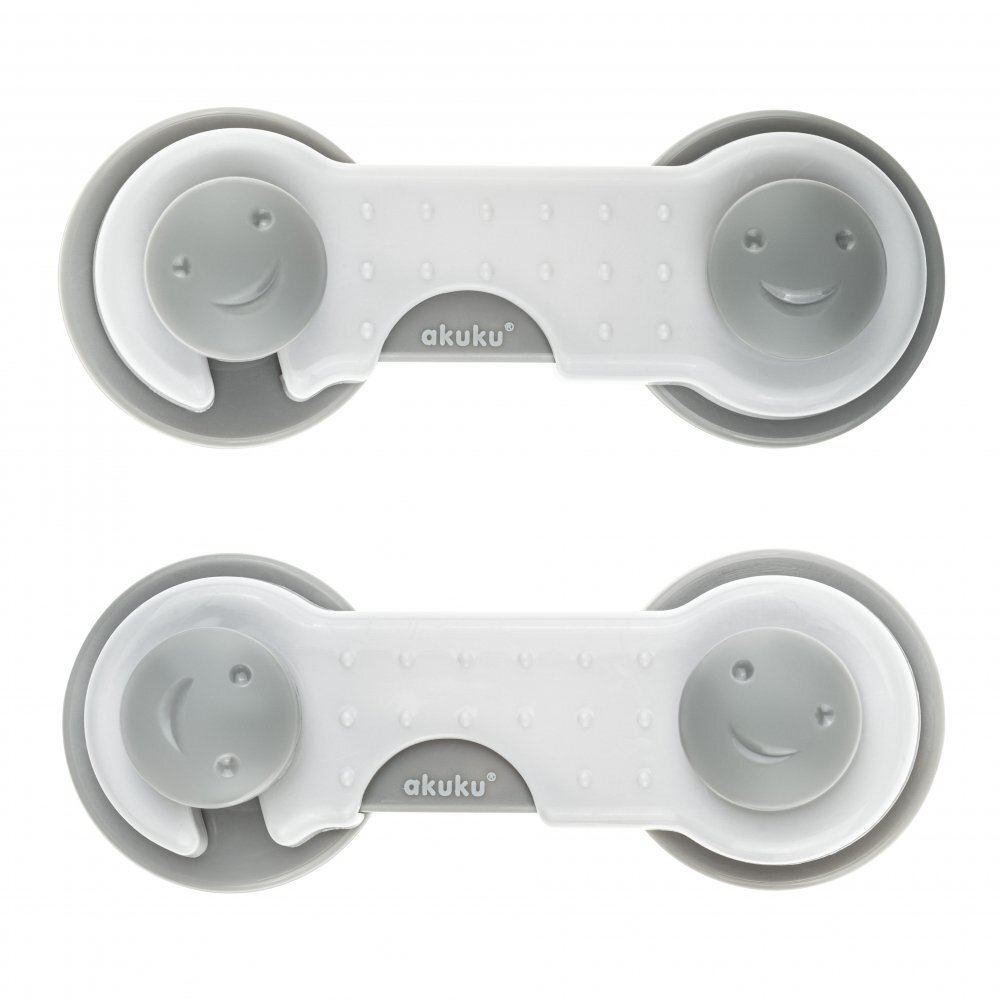 Akuku Set 2 sigurante multifunctionale Safety lock Gricompatibil cu orice tip de sertare sau dulapurifixare cu banda adeziva