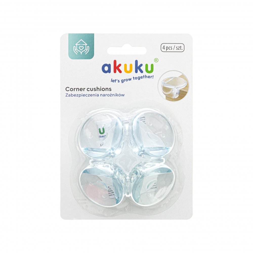 Akuku Set 4 sigurante rotunde pentru colturi transparent
