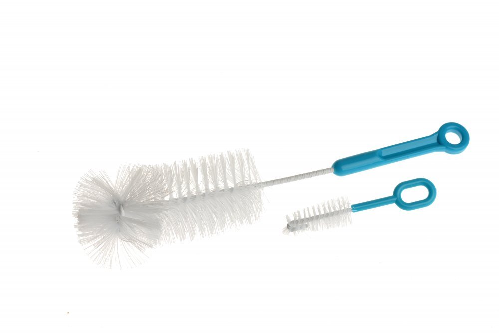 Akuku Set perii pentru biberoane si tetine Albastru cu agatatoare dimensiune 37.5x10.5x6 cm