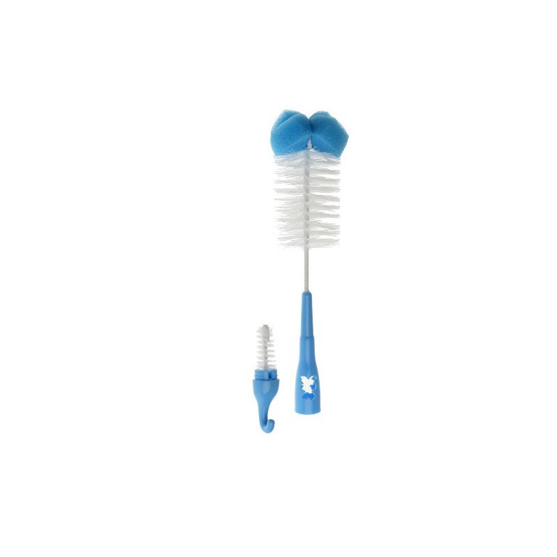 Akuku Set perii pentru biberoane si tetine Fluturas albastru cu burete incorporatagatatoaredimensiune 37.5x10.5x6 cm