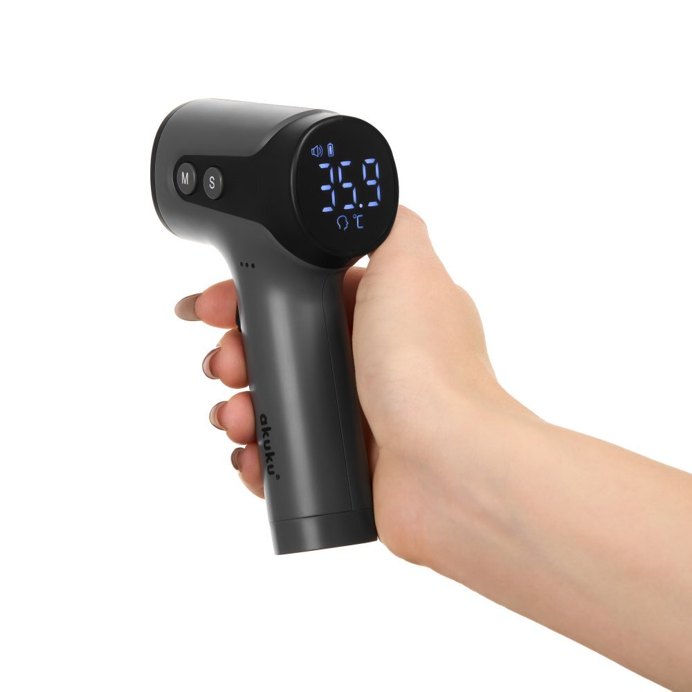 Akuku Termometru cu infrarosu Non contact Black30 de memorii de citireafisaj intuitiv cu ecran LED luminostimp de masurare 1 secundadimensiuni compacteideal pentru sugaricopiiadultidesign compact