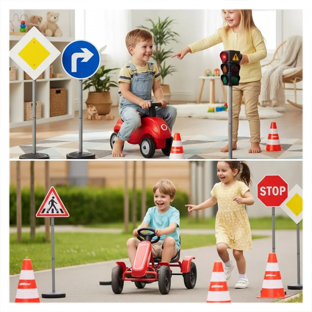 Alldoro Set cu semafor si indicatoare XXL Educatie rutiera