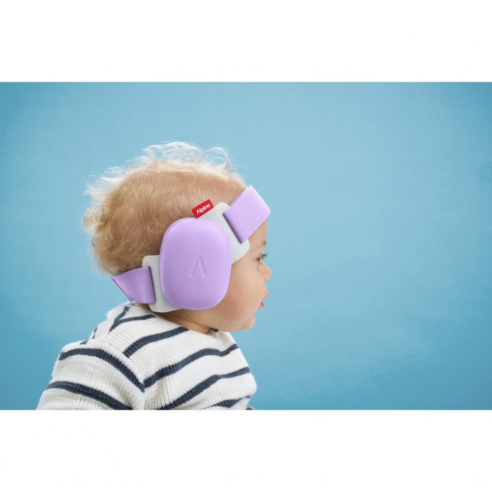 ALPINE Casti antifonice pentru bebelusi si copii pana la 4 ani ofera protectie auditiva Muffy Baby Dawn Purple ALP29765