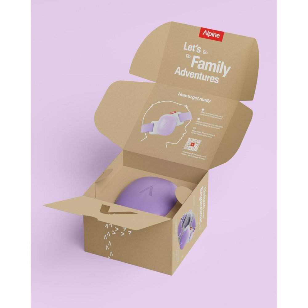 ALPINE Casti antifonice pentru bebelusi si copii pana la 4 ani ofera protectie auditiva Muffy Baby Dawn Purple ALP29765