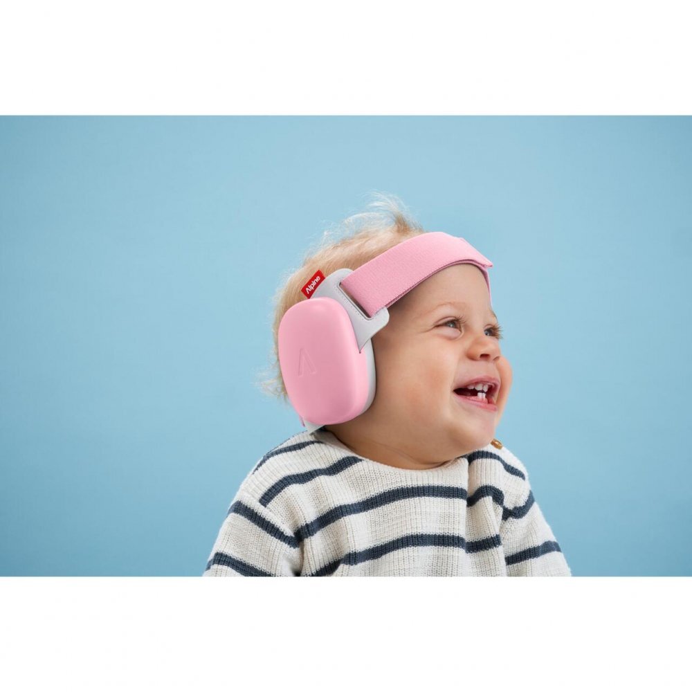 ALPINE Casti antifonice pentru bebelusi si copii pana la 4 ani ofera protectie auditiva Muffy Baby Rose Pink ALP29642