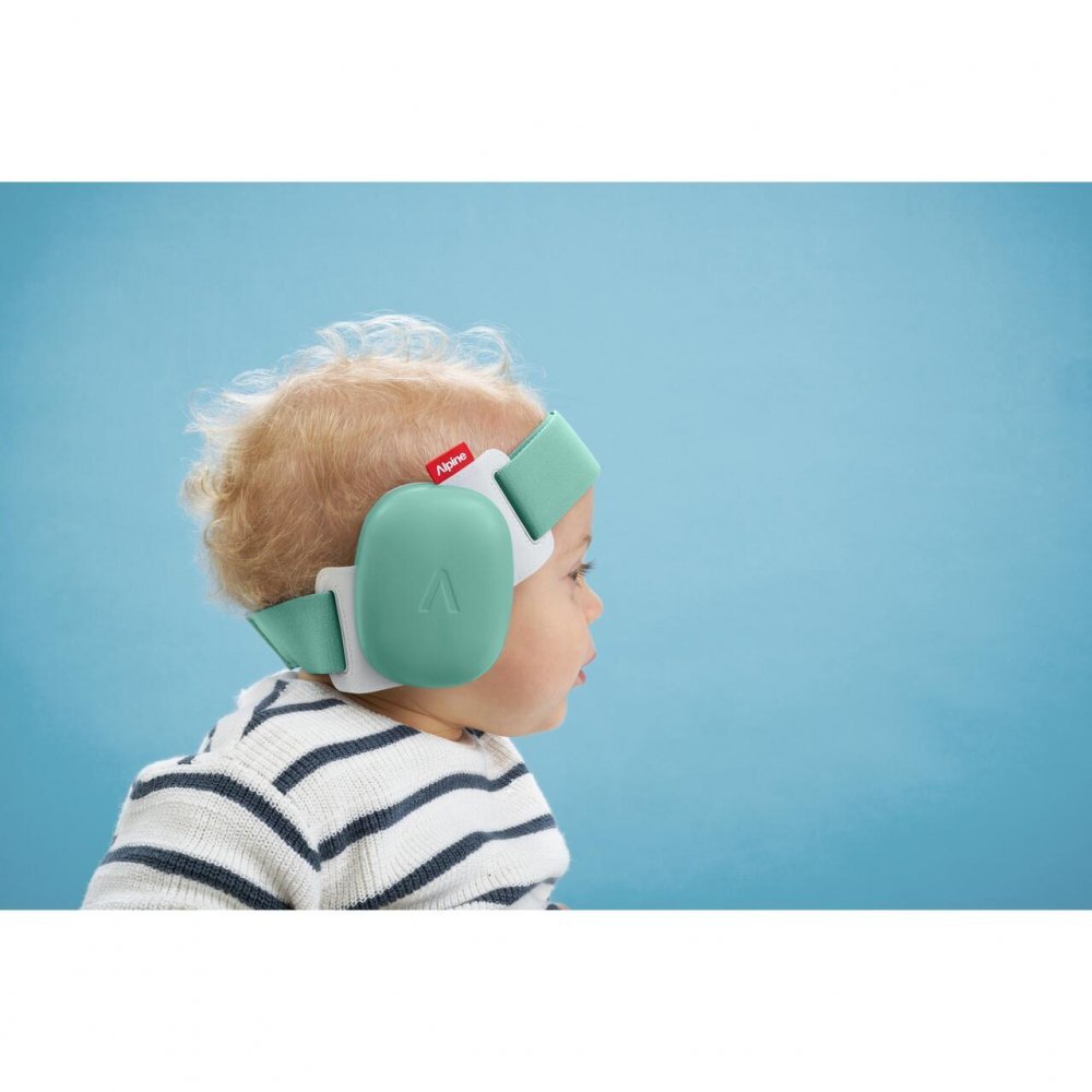 ALPINE Casti antifonice pentru bebelusi si copii pana la 4 ani ofera protectie auditiva Muffy Baby Sage Green ALP29734