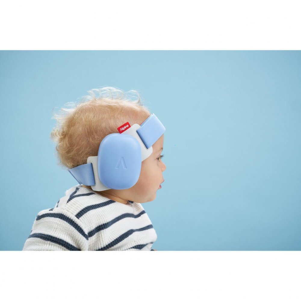 ALPINE Casti antifonice pentru bebelusi si copii pana la 4 ani ofera protectie auditiva Muffy Baby Sky Blue ALP29673