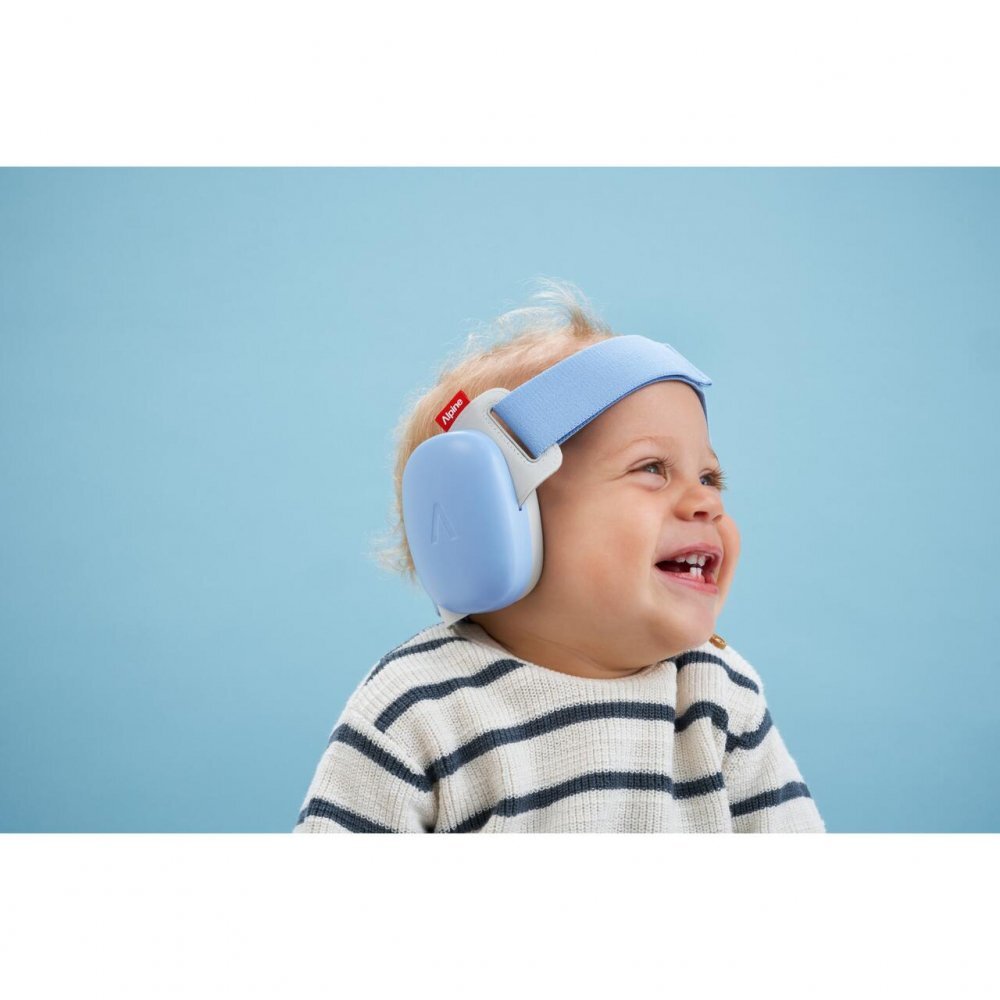 ALPINE Casti antifonice pentru bebelusi si copii pana la 4 ani ofera protectie auditiva Muffy Baby Sky Blue ALP29673