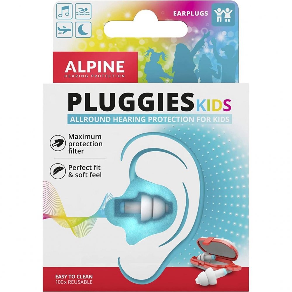 ALPINE Dopuri de urechi antifonice reutilizabile pentru copii transparente