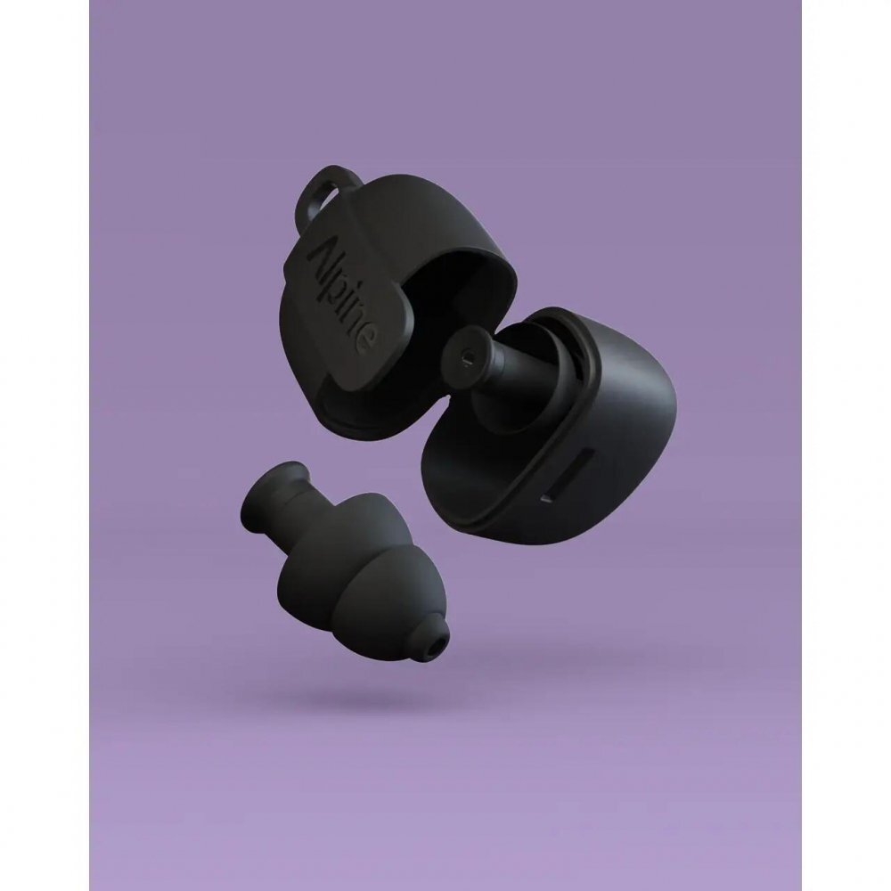 ALPINE Dopuri de urechi cu filtru muzical pentru festivaluri si concerte 3 dimensiuni incluse (SML) protectie zgomote SNR 19dB reutilizabile negre