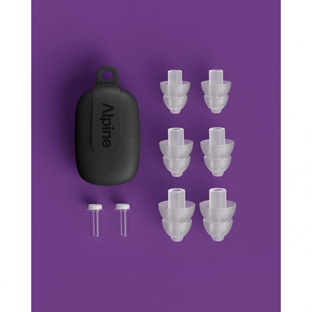 ALPINE Dopuri de urechi cu filtru muzical profesional pentru festivaluri si concerte 3 dimensiuni incluse (SML) protectie zgomote SNR 21dB reutilizabile
