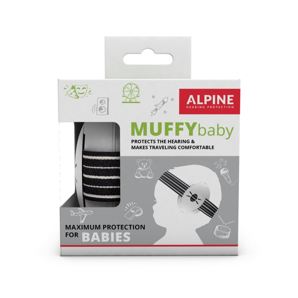 Alpine Muffy Casti antifonice pentru bebelusi Baby Black ALP25613