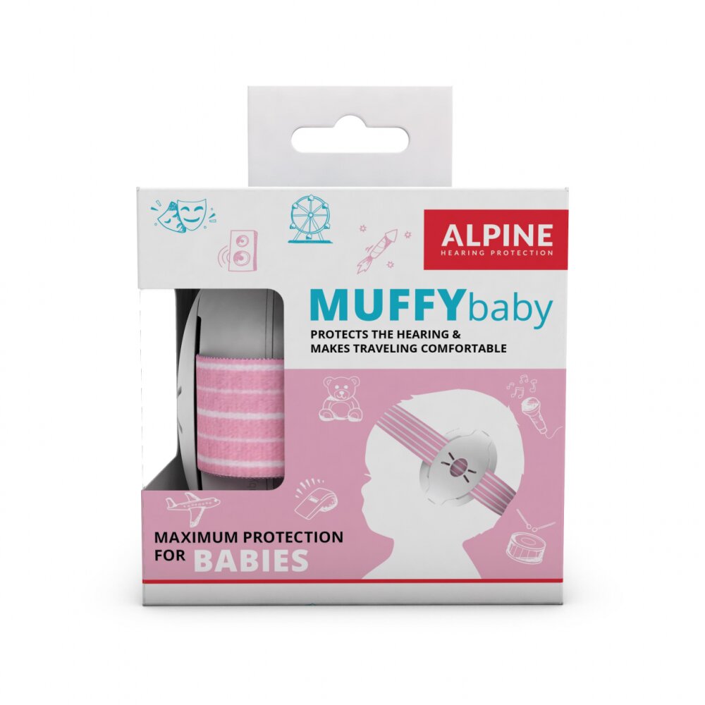 Alpine Muffy Casti antifonice pentru bebelusi Baby Pink ALP24951
