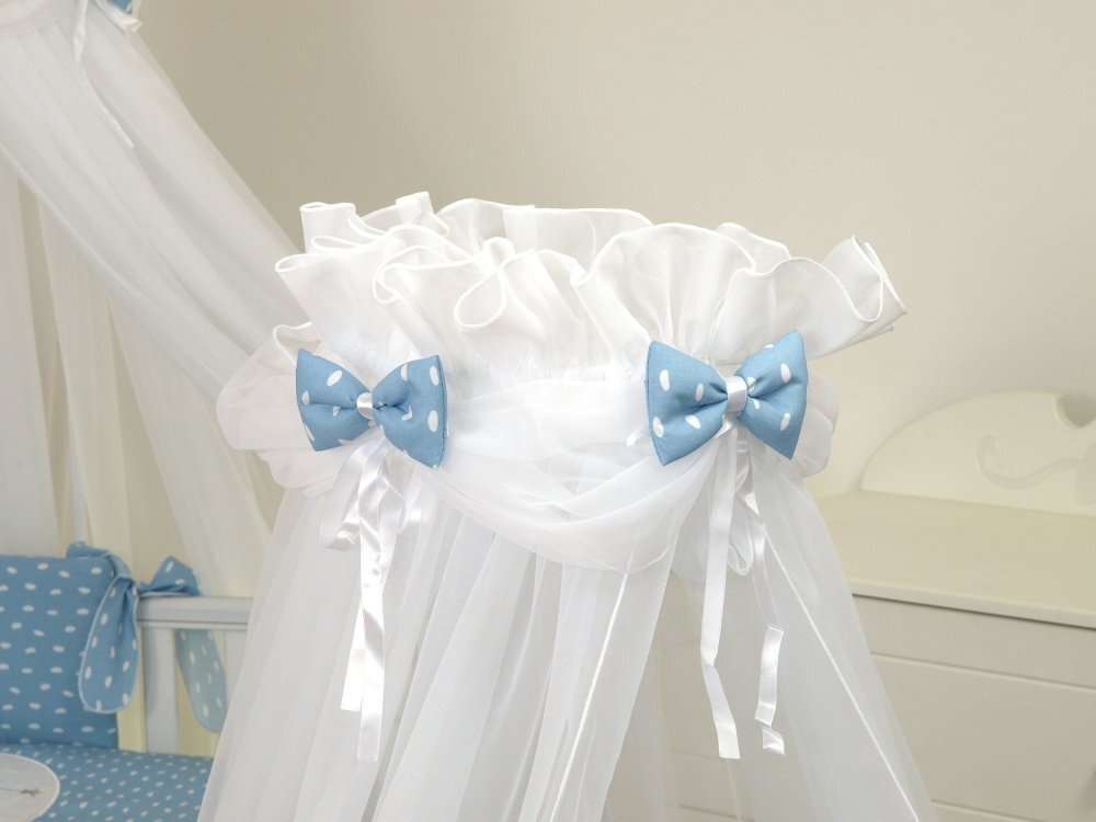 AMY Baldachin din tul pentru patut bebe Sky Bunny Blue 160 x 600 cm