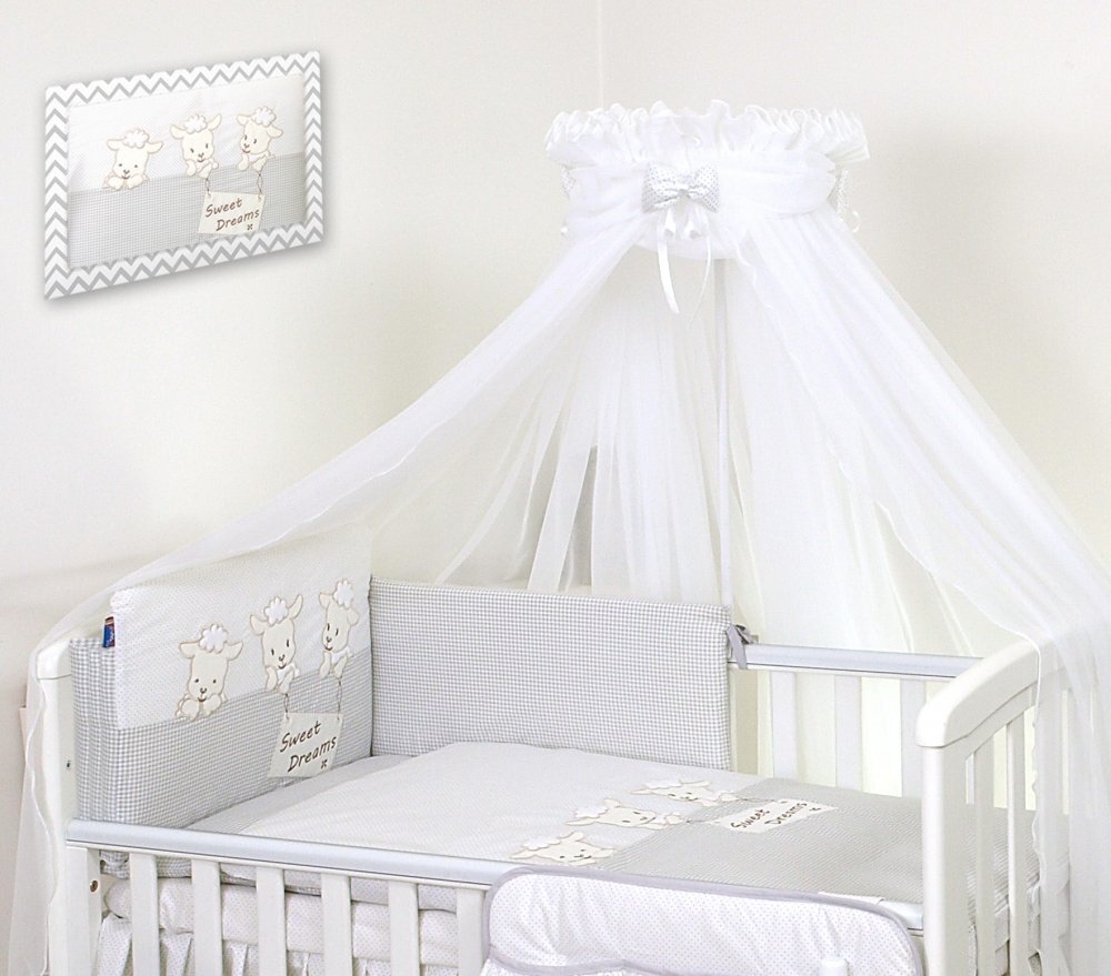 AMY Baldachin din tul pentru patut bebe Sweet Dreams White 160 x 600 cm