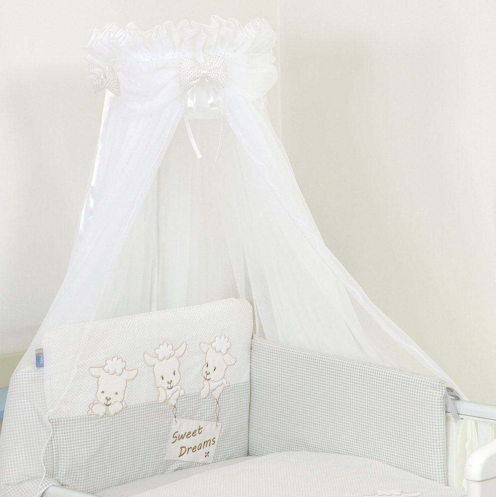 AMY Baldachin din tul pentru patut bebe Sweet Dreams White 160 x 600 cm