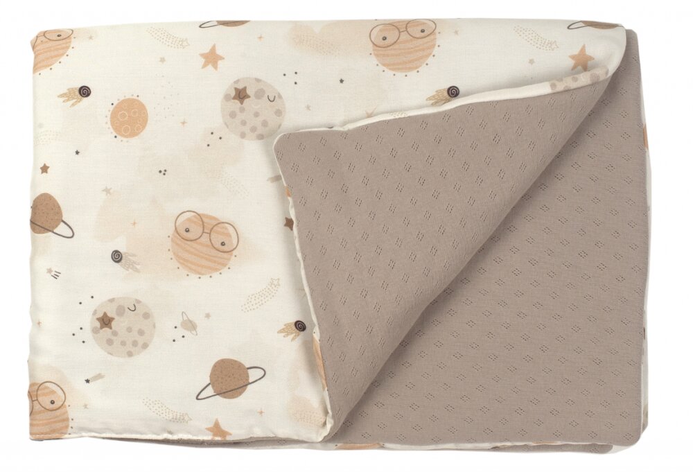 AMY Paturica pentru copii Nature Bambus by cu doua fete 100x70cm + Cadou Rucsacel Padure