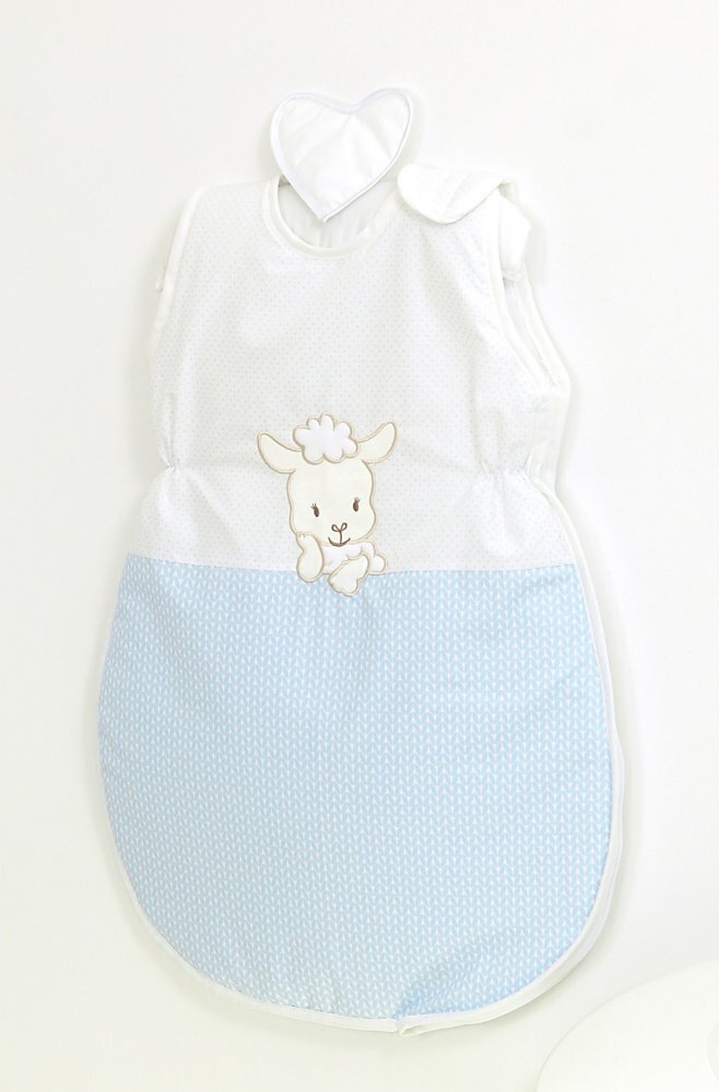 AMY Sac de dormit din bumbac cu broderie pentru bebelusi Oita Blue 86 cm