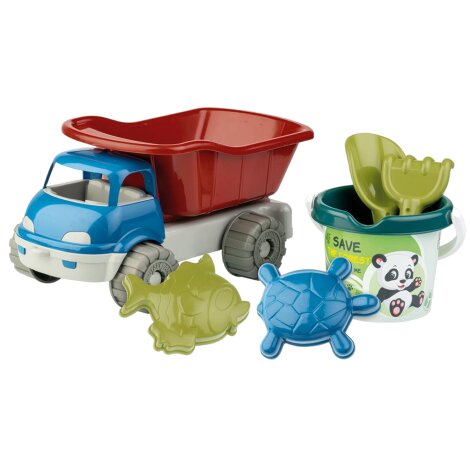 Androni Giocattoli Set jucarii apa si nisip cu basculanta galetusa forme si unelte Recycled