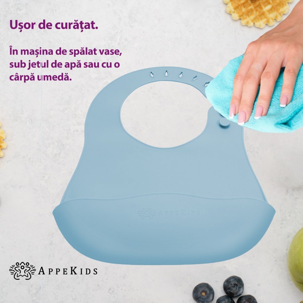 APPEKIDS Baveta din silicon Aqua Blue