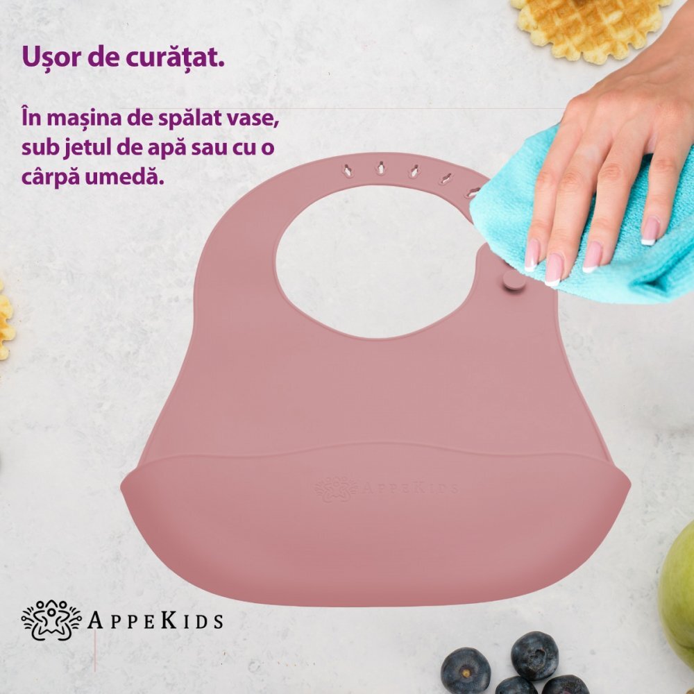 APPEKIDS Baveta din silicon Old Rose