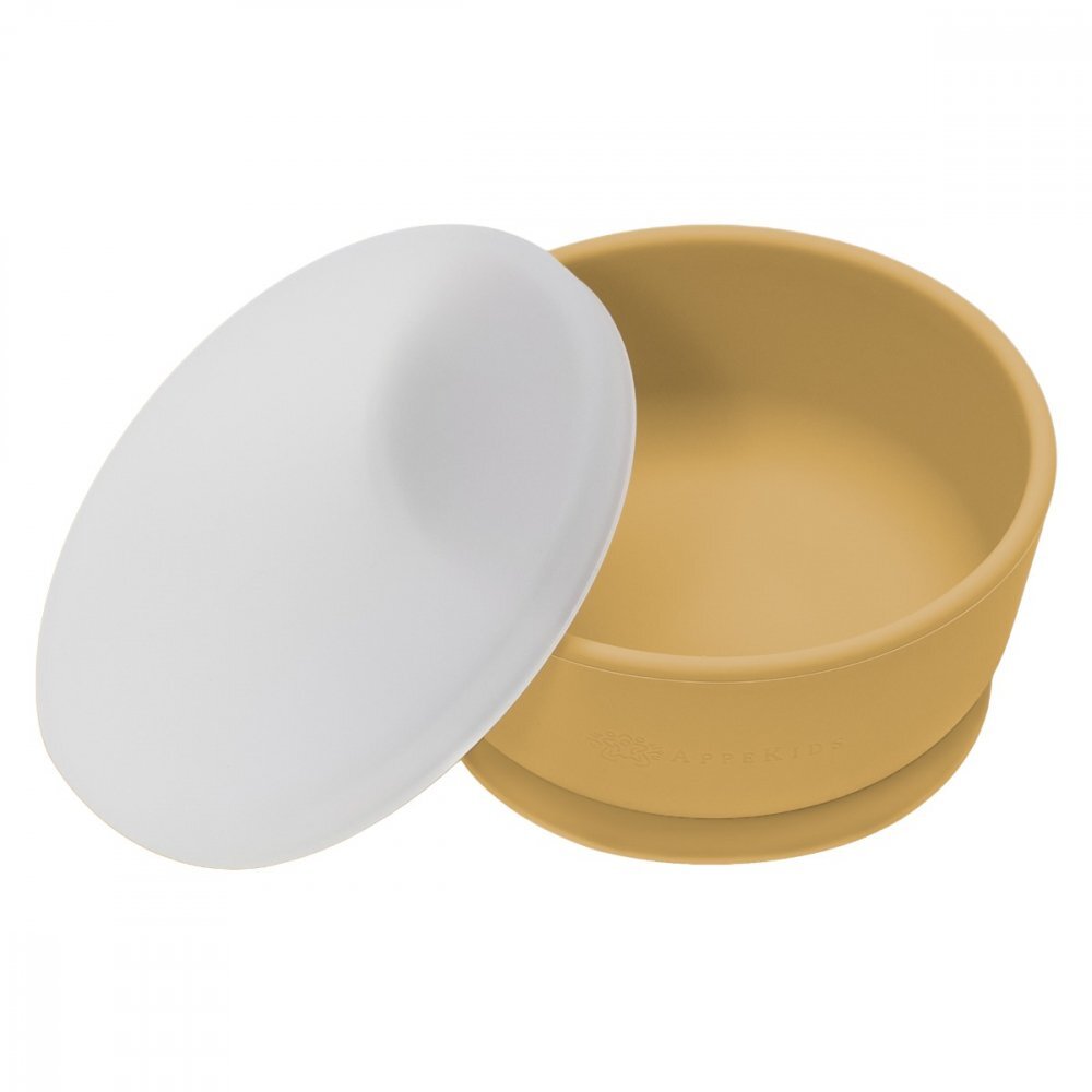 APPEKIDS Bol din silicon cu ventuza si capac Honey